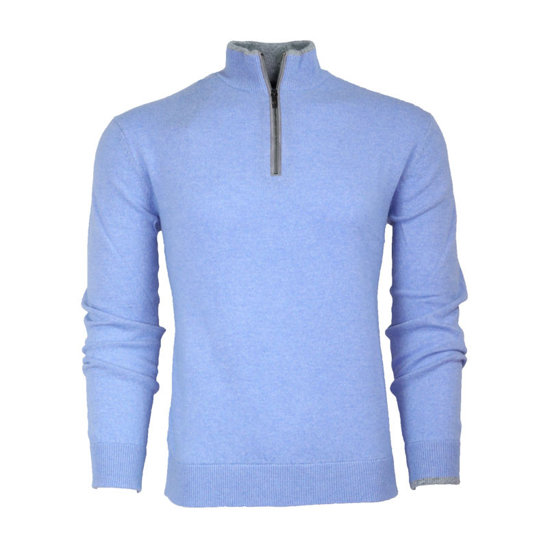 Custom logo Blank High Quality Luxury Oversized Wool Thick Half Quarter 1/4 Zip-up Collar Golf Pullover Sweatshirt