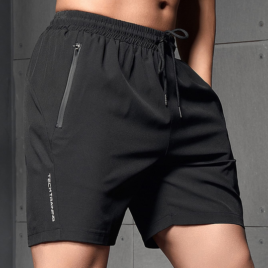 Popular men's sports shorts with letter patterns and zipper pockets, made of polyester and cotton, suitable for fitness and jogging, as well as for casual wear in summer. Customized with printed designs