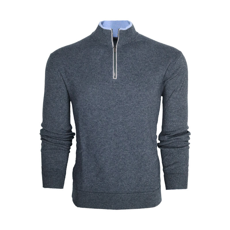 Custom logo Blank High Quality Luxury Oversized Wool Thick Half Quarter 1/4 Zip-up Collar Golf Pullover Sweatshirt