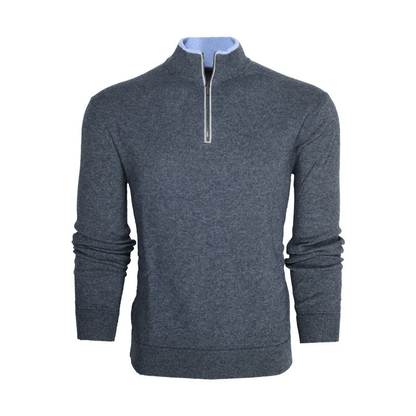 Custom logo Blank High Quality Luxury Oversized Wool Thick Half Quarter 1/4 Zip-up Collar Golf Pullover Sweatshirt
