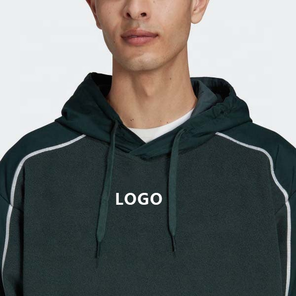 Custom High Quality Logo Men's Winter 100% Cotton Hoodie and Sweatshirt Green Solid Pattern Digital & Silk Screen Printing