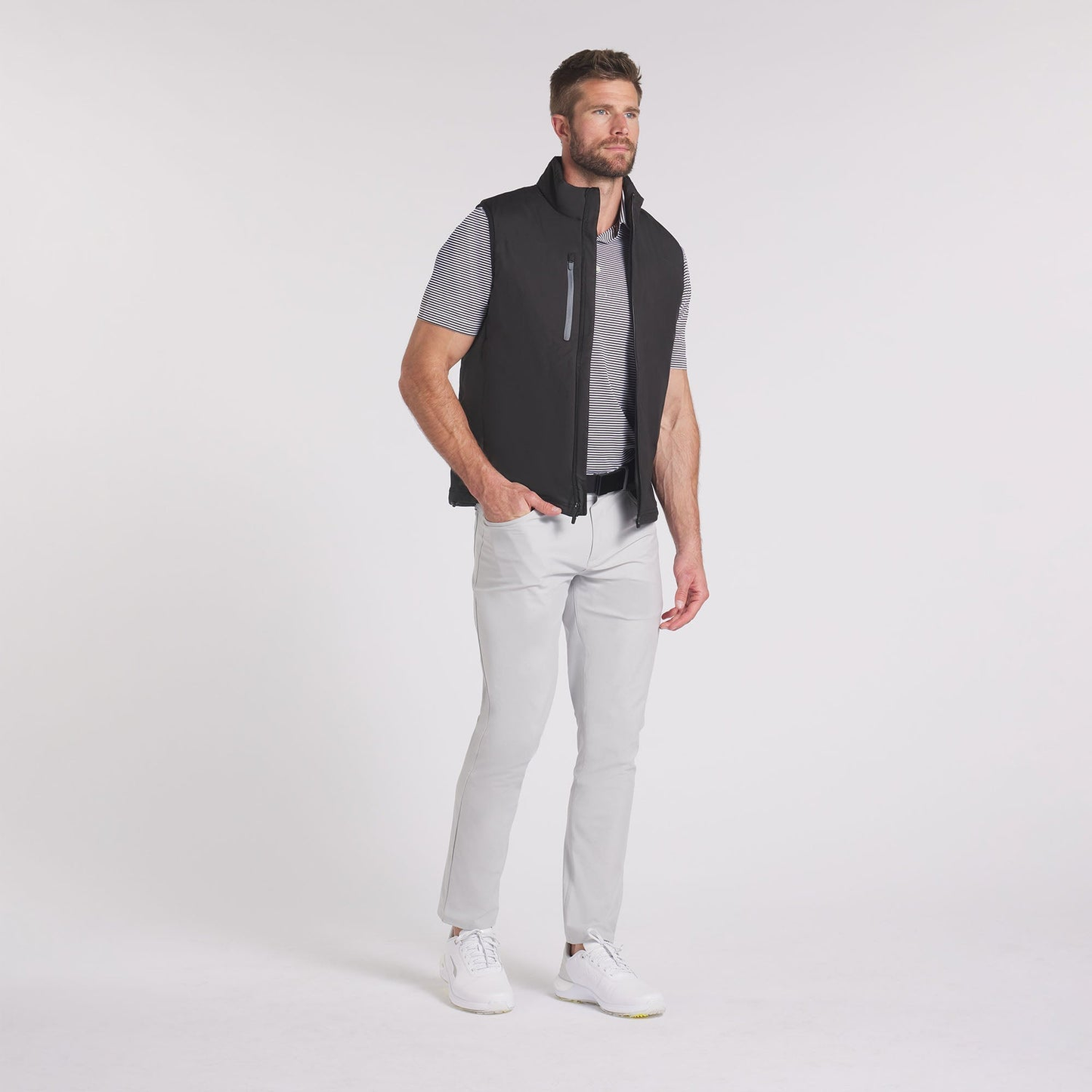 Men's lightweight quilted vests, breathable travel jackets, high-visibility casual sleeveless, high-quality canvas for winter