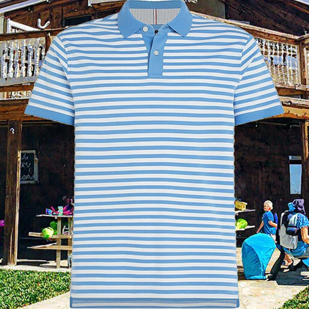 Hot Selling Men's Striped for POLO Shirts Breathable Cotton Knitted Fabric Plus Size Design with Customizable Logo