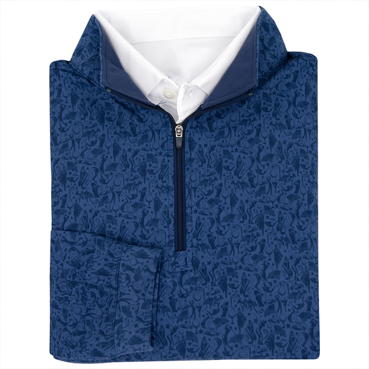 Custom High Quality Golf Apparel Men's Quick Drying 1/4 Zip-up Collar Printing Pullover Sweatshirt