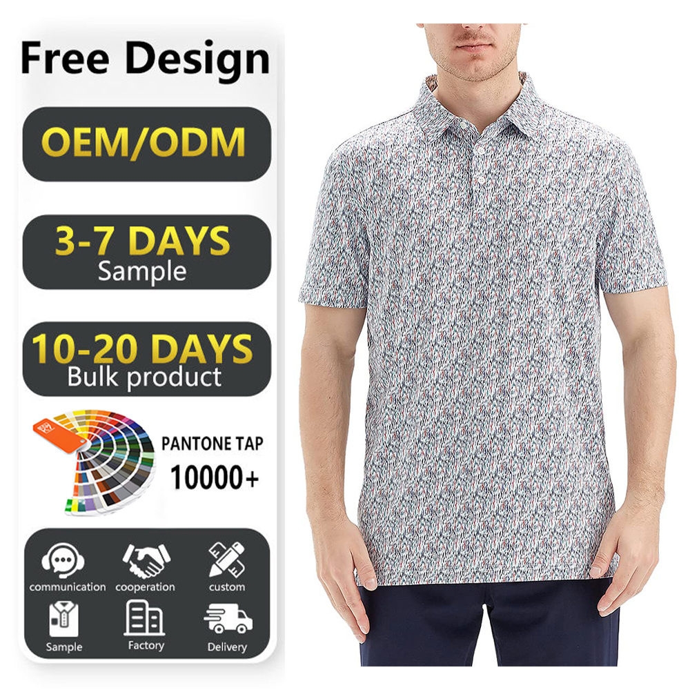 Luxury Manufacturer Nylon Spandex Fashion Mens Custom logo Embroidered Golf Personalised Polo t Shirt