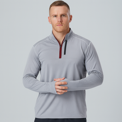 Custom Logo Men's Half Zip Sweatshirt Designed Quick-Drying Outdoor Sports Pullover 320 Gsm for Autumn
