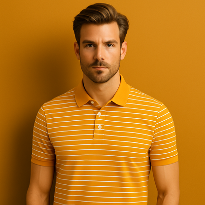 Good Quality Custom Men's Striped Polo Shirts 100% Cotton Breathable Fabric Top Design Short Sleeve Solid Pattern