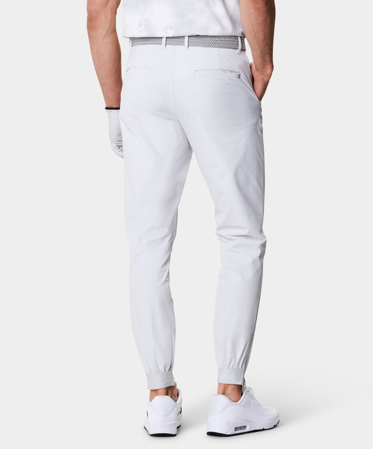 Luxury customized high-quality white four-way stretch jogging pants, elastic, quick-drying, lightweight casual twill golf pants
