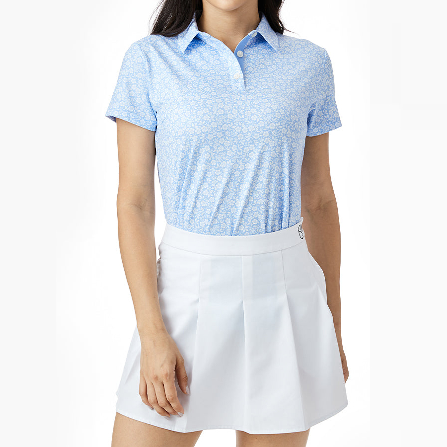 High Quality Floral Durable Lightweight Sublimation Quick Dry Sport Uniform Golf Polyester Spandex Women's Athletic Polo Shirts