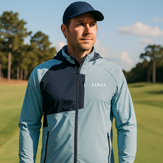 Custom Design Wholesale OEM Men Outdoor Golf Jackets High Neck Zip up Waterproof Softshell Jackets for Men
