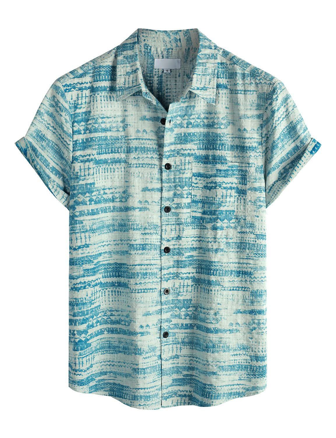 Custom Vacation Cotton Linen Hawaiian T-shirts Casual Loose Beach Hawaiian Shirt Beach Shirts Men