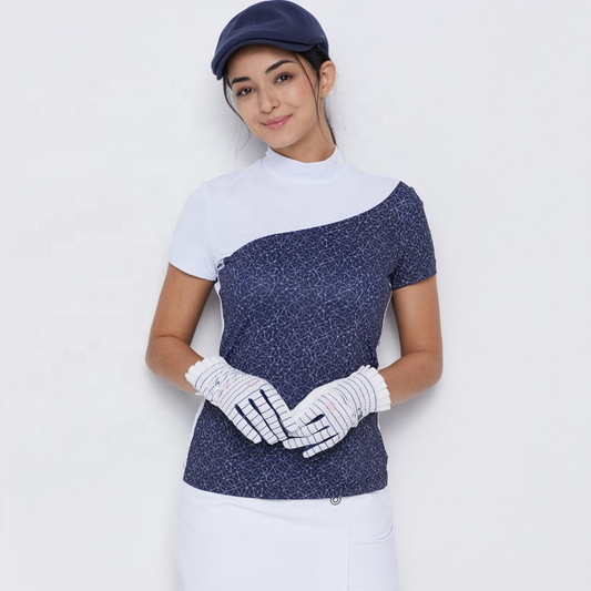 OEM/ODM Performance Fabric Heather Color Golf Sport Short Sleeve Pullover t Shirt for logo Embroidery Customized