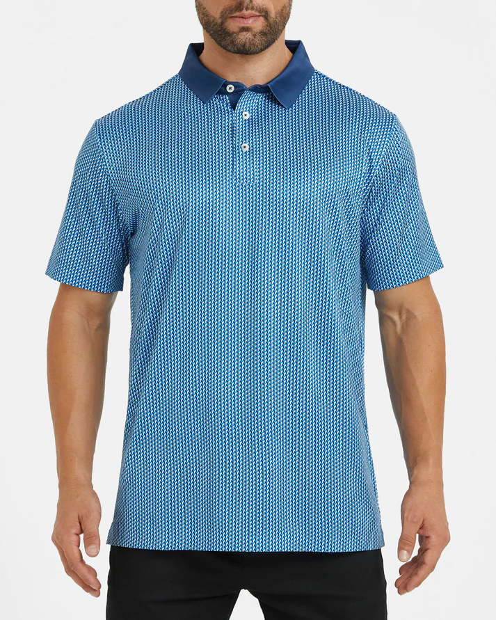 Men's Golf Polo Shirt - Blue Performance Polo for Ultimate Comfort and Style