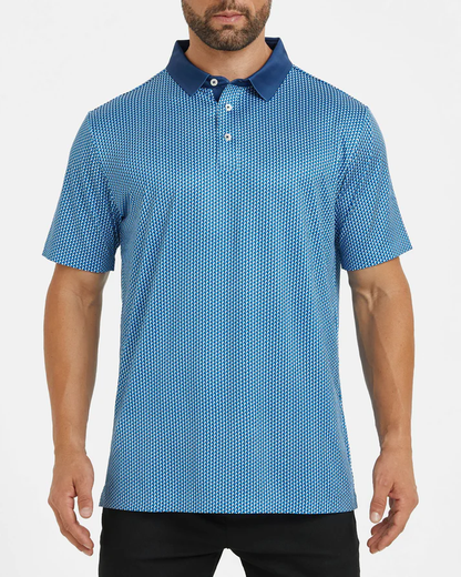 Men's Golf Polo Shirt - Blue Performance Polo for Ultimate Comfort and Style