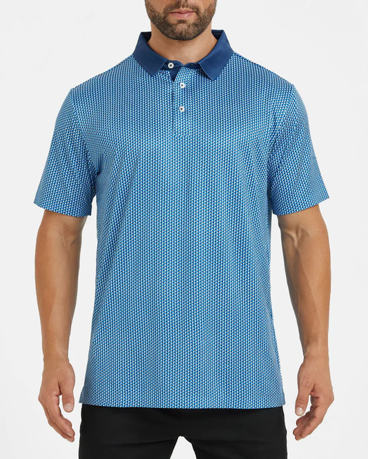 Men's Golf Polo Shirt - Blue Performance Polo for Ultimate Comfort and Style