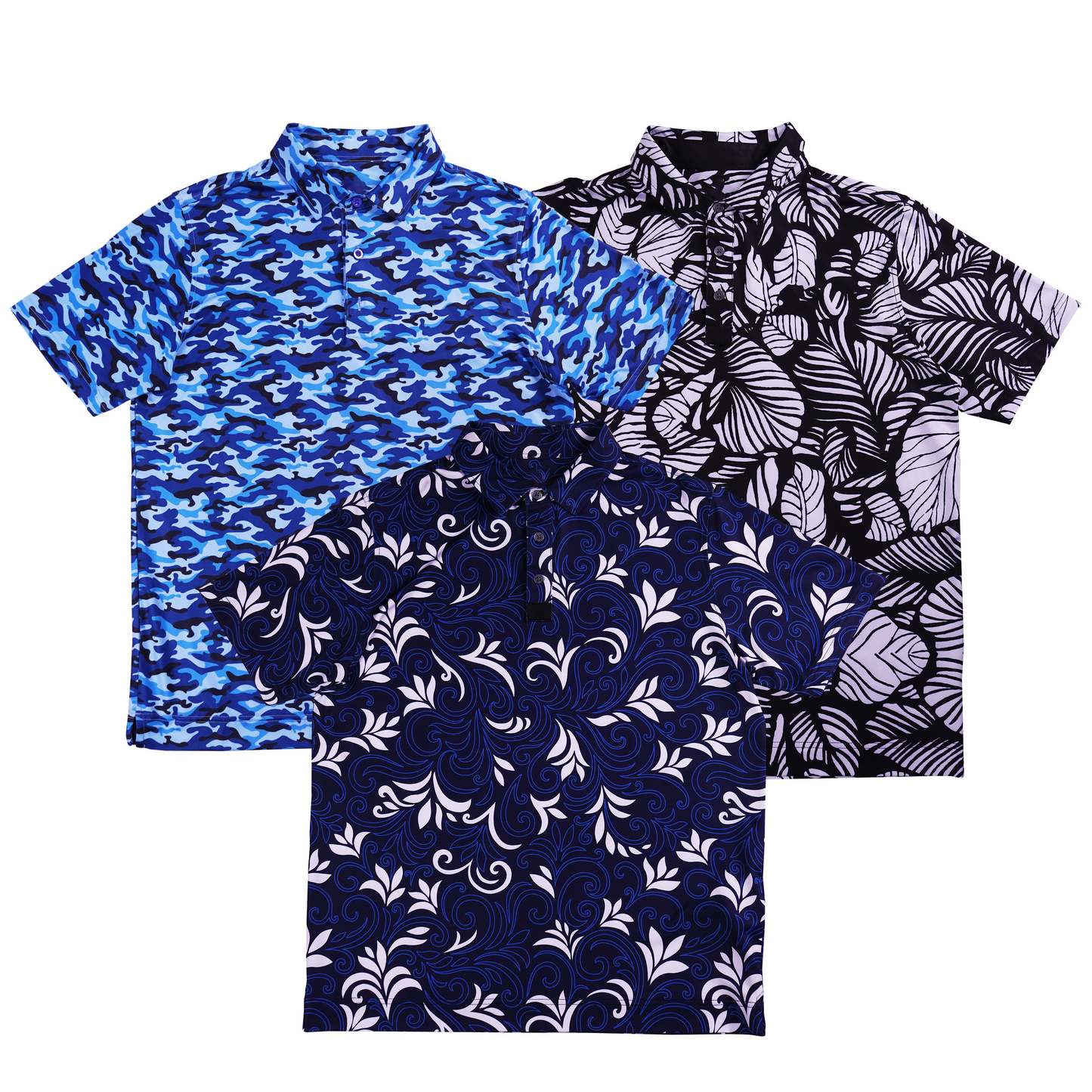 OEM Custom Printed Logo Men's Short Sleeve Polyester Spandex High Quality Sustainable 4-Way Stretch Knitted Golf Polo Shirts