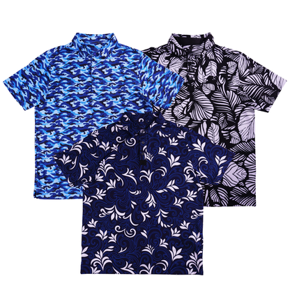OEM Custom Printed Logo Men's Short Sleeve Polyester Spandex High Quality Sustainable 4-Way Stretch Knitted Golf Polo Shirts