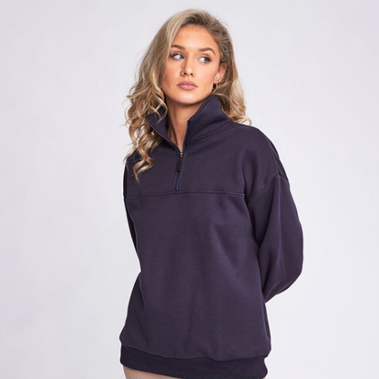 Factory Price Custom Logo Unisex Sport Golf Sweatshirt 1/4 Zip Collar Slim Fit Black Sweatshirt for Women