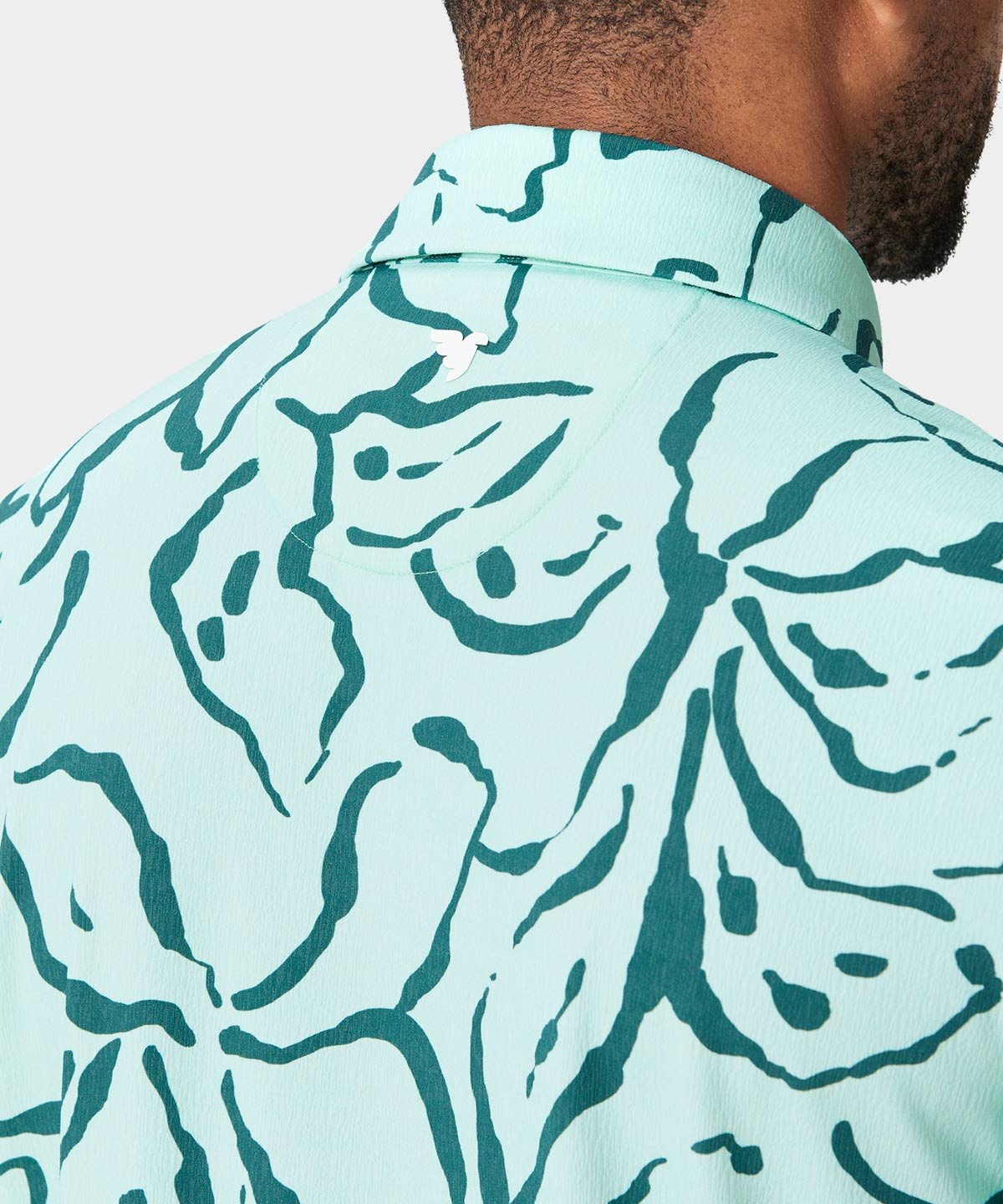 High Quality Men's Casual Loose T-Shirt Custom Logo Athletic Spandex Polyester Mint Floral Golf for Polo Short Sleeved