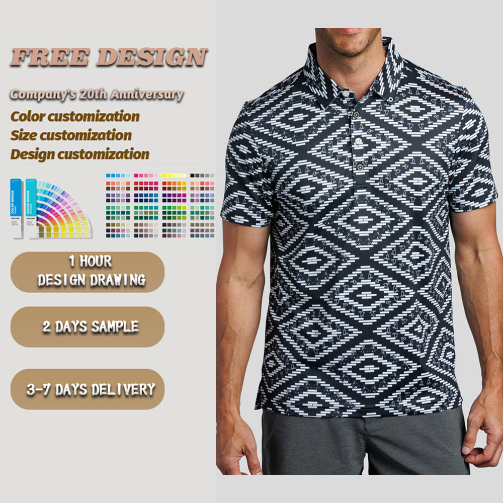 OEM Embroidered Luxury 94% Polyester 6 % Spandex Aboriginal Polo Shirts Custom logo Golf Clothing