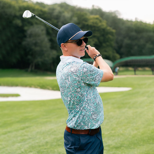 Luxury High Quality Polyester Spandex Golf Polo Shirts Custom Logo All-Over Design Full Coverage Golf Clothing