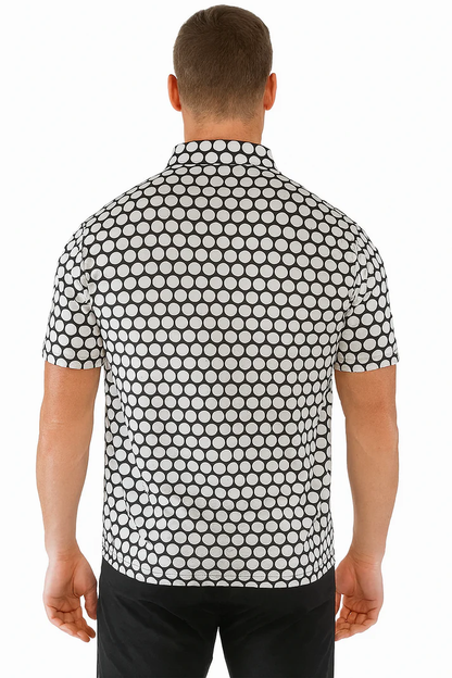Polka Dot Antimicrobial Polo Shirt - Quick Dry Slim Fit for Ultimate Comfort