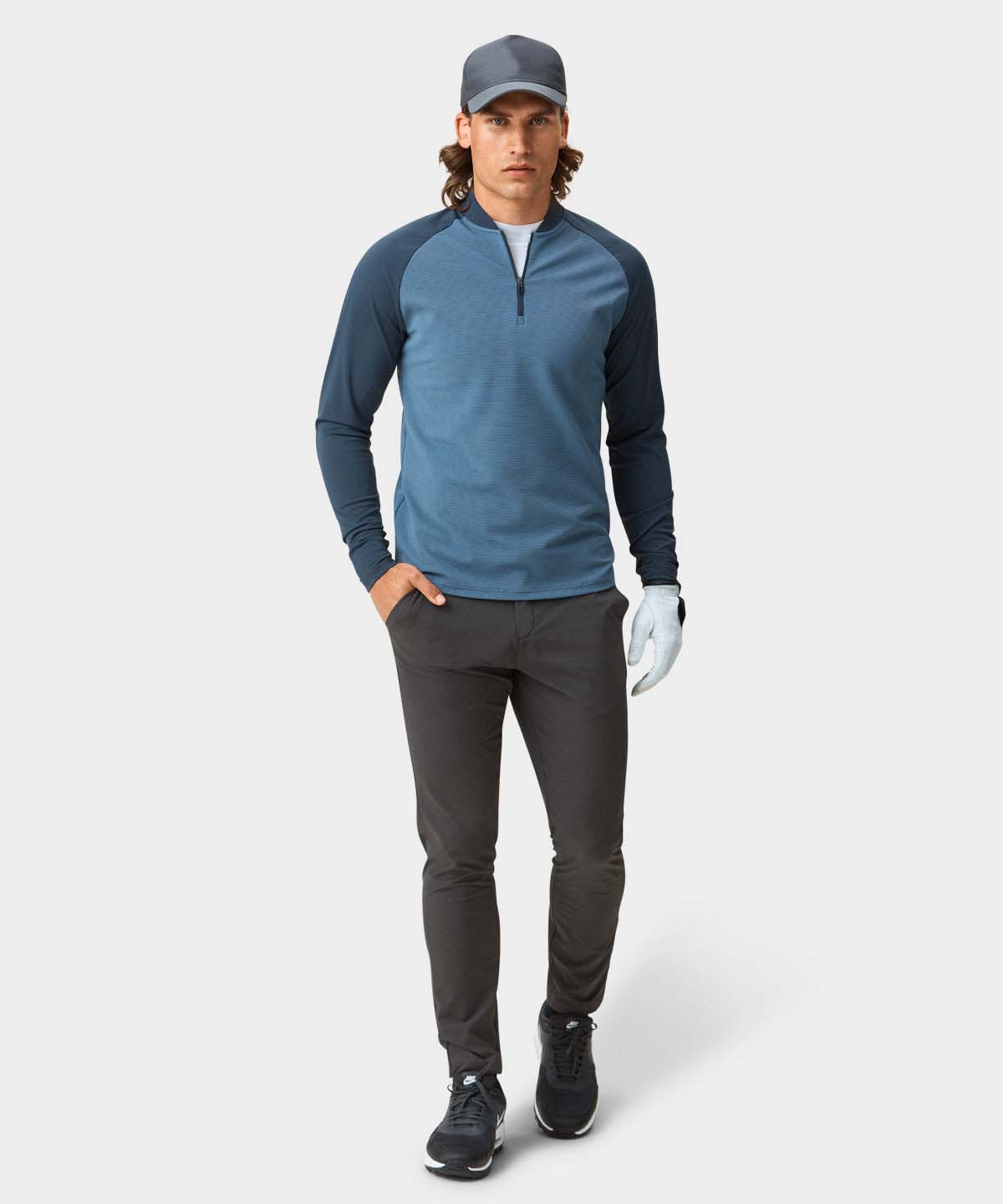Custom Logo Print Luxury Golf Long Sleeve 1/4 Quarter Zip Collar Nylon Sport Pullover Hoodies Sweatshirts for Men