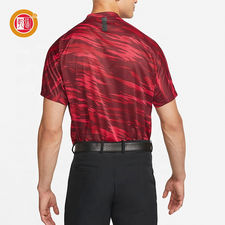Custom High Quality Polyester Spandex Quick Dry Slim Fit Breathable Blade Collar Polo Golf Shirt for Men