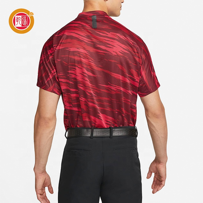 Custom High Quality Polyester Spandex Quick Dry Slim Fit Breathable Blade Collar Polo Golf Shirt for Men