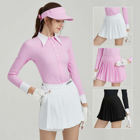 Custom-made women's golf pleated skirts, fashionable sport skirts and women's high-waisted golf skirts