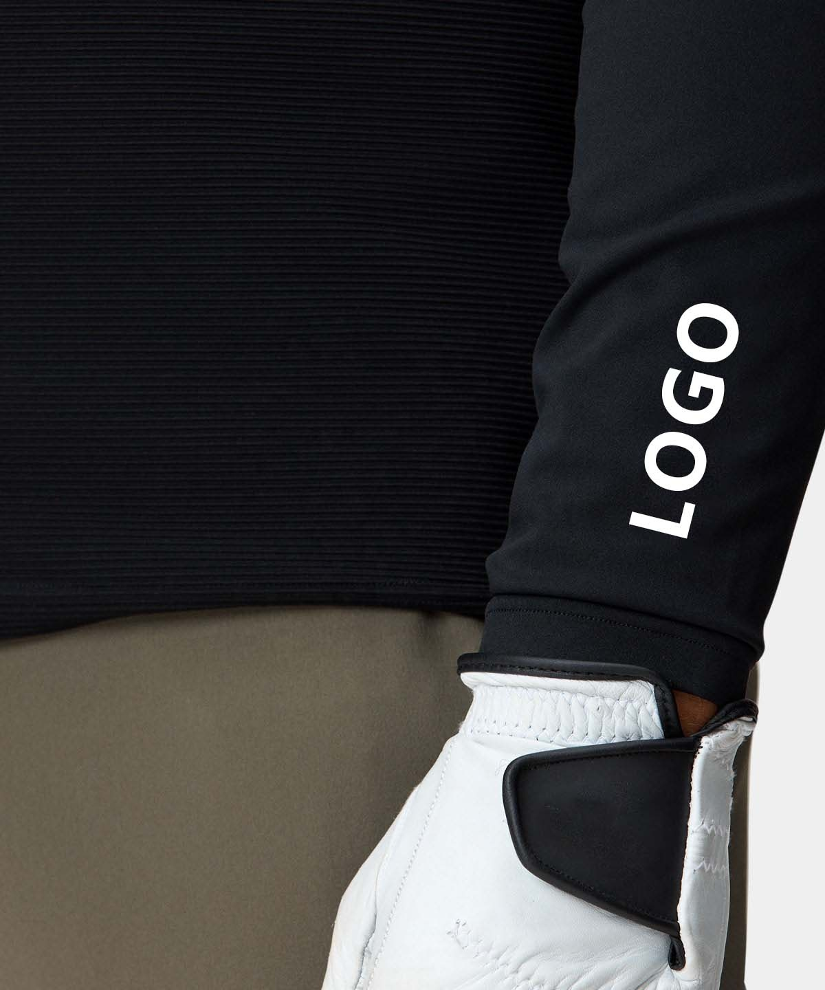 Custom Logo Men's Black Casual Slim Sport Golf Long Sleeve Quarter 1/4 Zip Collar Hoodie Pullovers Sweatshirts
