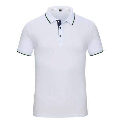 Custom Logo Quick Dry Summer Button Casual Sports Jersey for Polo Solid White Knitted Fabric Short Sleeve Athletic Golf T-Shirt