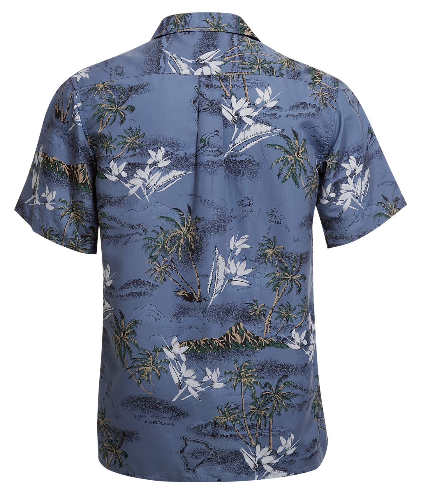 Custom Printed Hawaiian Vintage Style Quick Dry Slim Fit High Collar With Single Button Men Vacation Outfits Beach Shirt