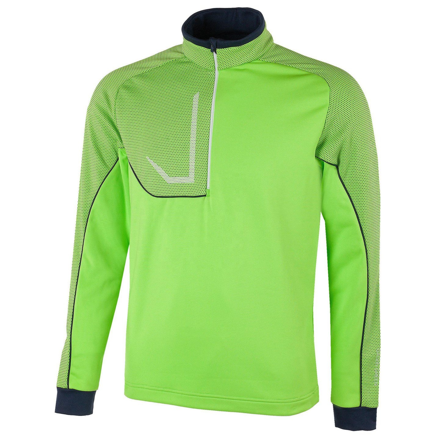 OEM Men's Performance Golf Sweatshirts Quick Dry Active Long Sleeve 1/4 Quarter Zip Pullover Green Printed Pattern for Autumn