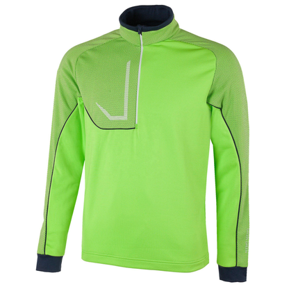 OEM Men's Performance Golf Sweatshirts Quick Dry Active Long Sleeve 1/4 Quarter Zip Pullover Green Printed Pattern for Autumn