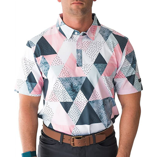Custom Logo 4 Way Stretch Elastic Quick-Dry Short Sleeve Spandex Polyester Moisture Wicking Golf Polo Shirt for Men