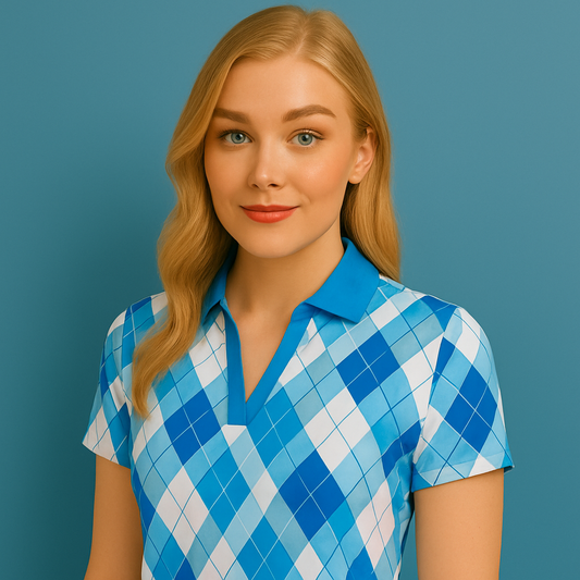 Supplier-customized logo, figure-hugging milk silk V-neck polo shirts with digital printing, suitable for golf T-shirts
