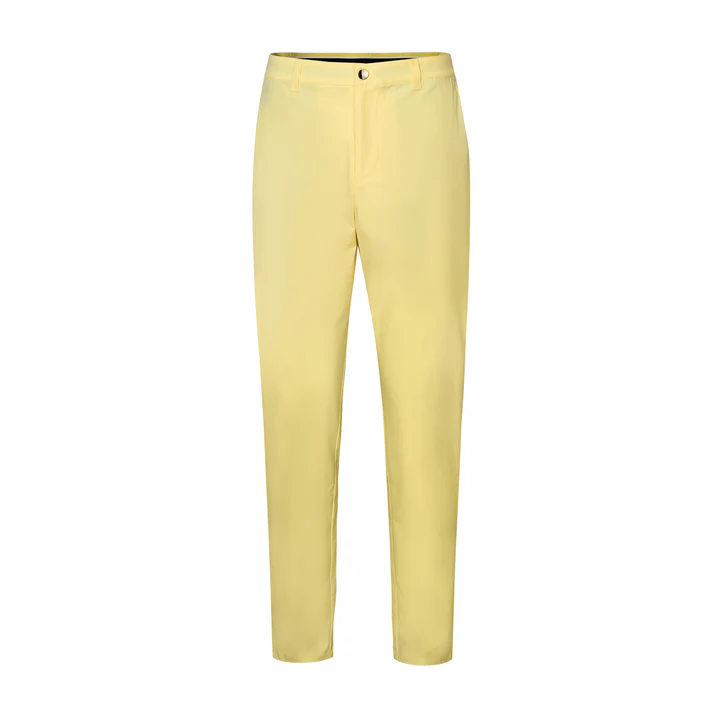 Cream Yellow Wrinkle - Resistant Straight - Leg Casual Pants