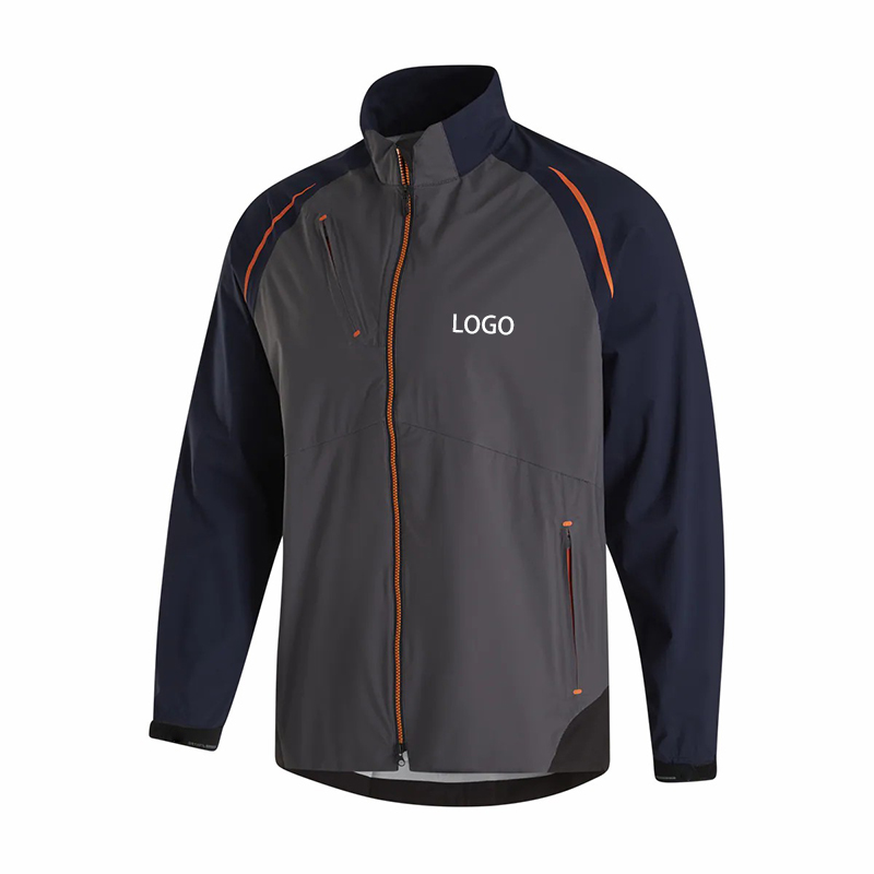 Custom OEM Breathable Men's Windbreaker Jacket Water-Proof Golf Sports Activity Coat Front for Hiking Fishing Spring Weather