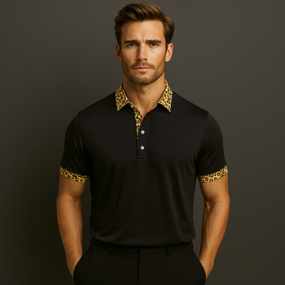 Custom logo Brand Quality Spandex Polyester Sublimation Pattern Print Dry Fit UPF 50+ Sports Mens Polo Golf Shirt