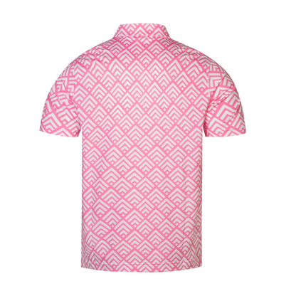 Pink Zigzag Polo Shirt - Antimicrobial Quick Dry Slim Fit for Ultimate Comfort