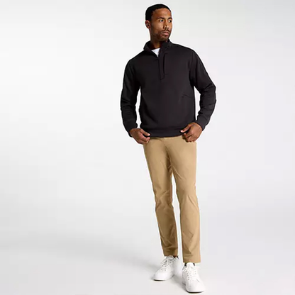 OEM Customize Men Lightweight Polyester Sports Quick Dry Solid Color Plain Long Sleeve Knitted 1/4 Quarter Zip Golf Pullover