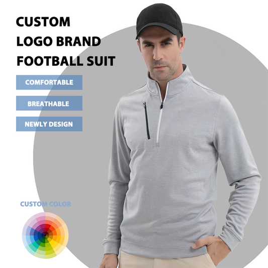 Custom High Quality Activewear Equestrian Performance Custom Quarter Zip Unisex Golf Clothing Men Pullover Sweatshirt