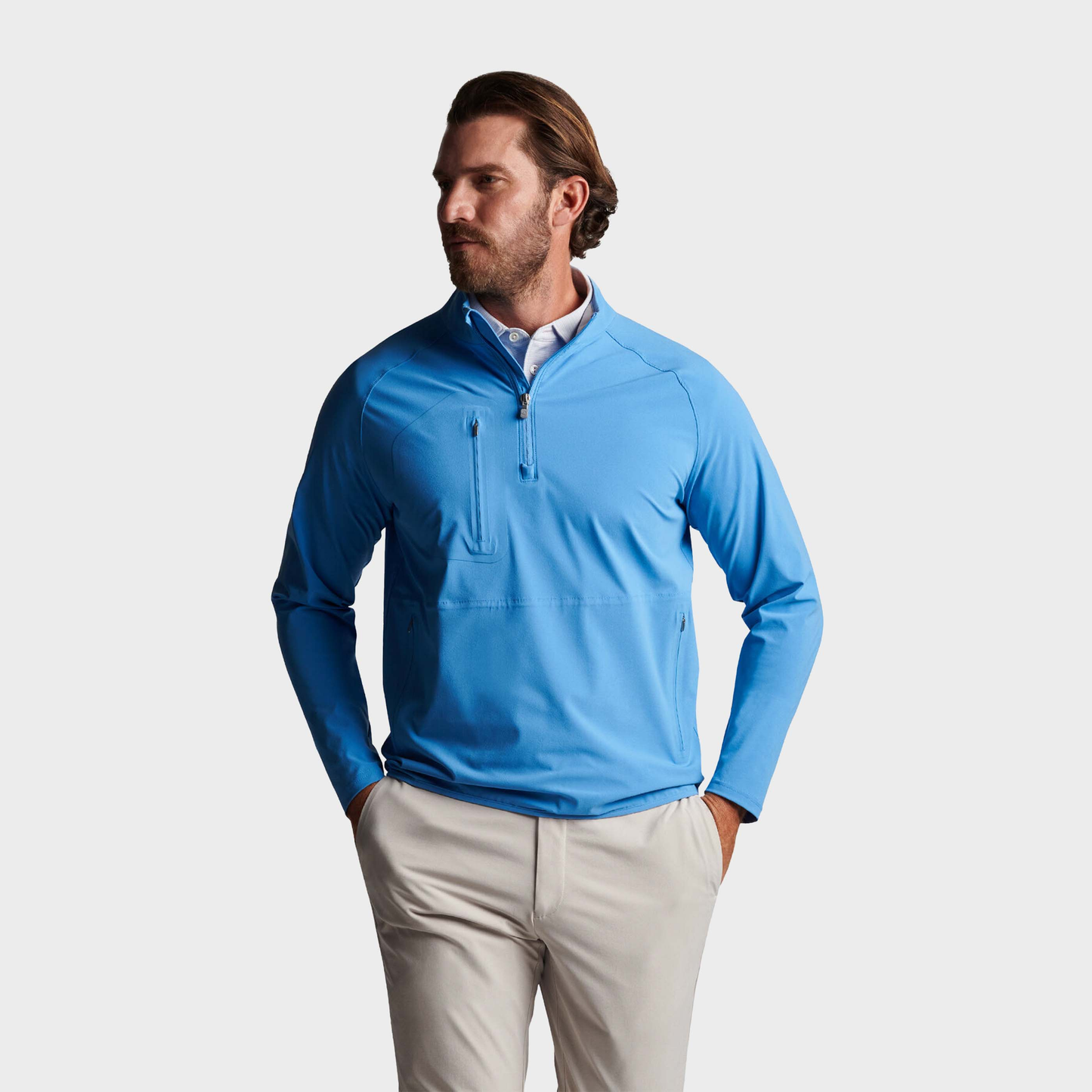 Custom logo Quater Zip Pullover Golf Waterproof Windbreaker Polyester Zip Collar Sweatshirt