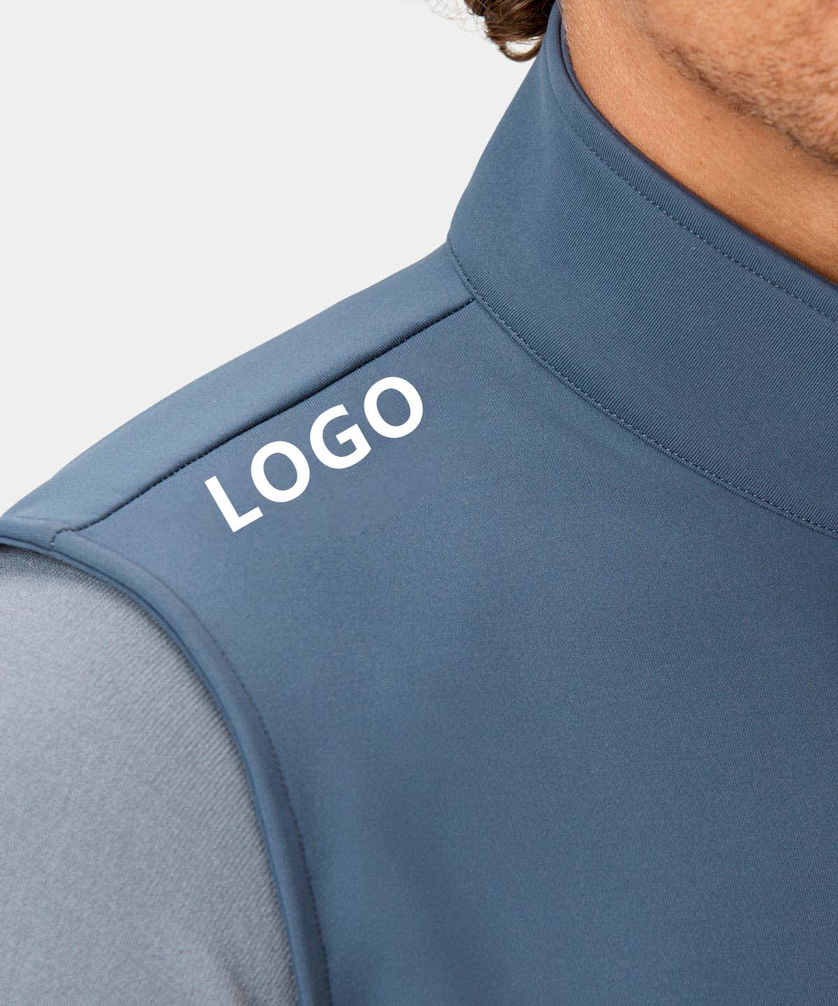 Custom Logo Print Plain Dyed Solid Luxury Blue Sport Golf Long Sleeve 1/4 Quarter Zip Collar Hoodie Pullover Sweatshirts for Men
