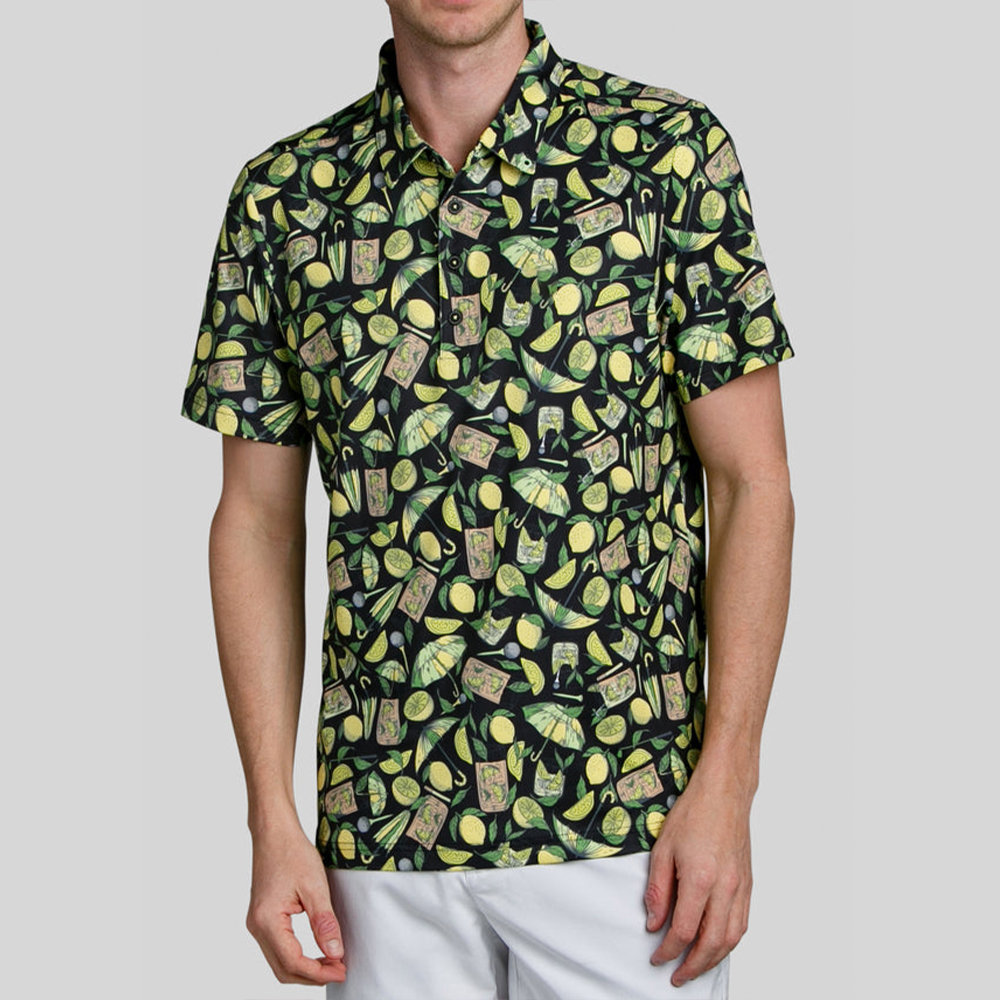 Odm Custom 94% Polyester 6 % Spandex Luxury Embroidery logo 4 Way Stretch Golf Shirt with Bottom Collars Men's Polo-shirts