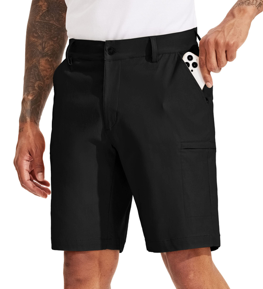 Custom-made UPF 50 polyester men's golf and hiking work shorts, quick-drying, stretchy sporty work shorts with cotton pockets