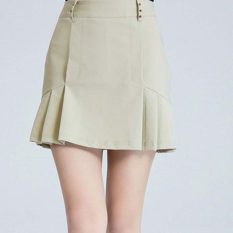 Ladies' golf clothing, short knitted polyester and spandex embroidered casual golf dresses