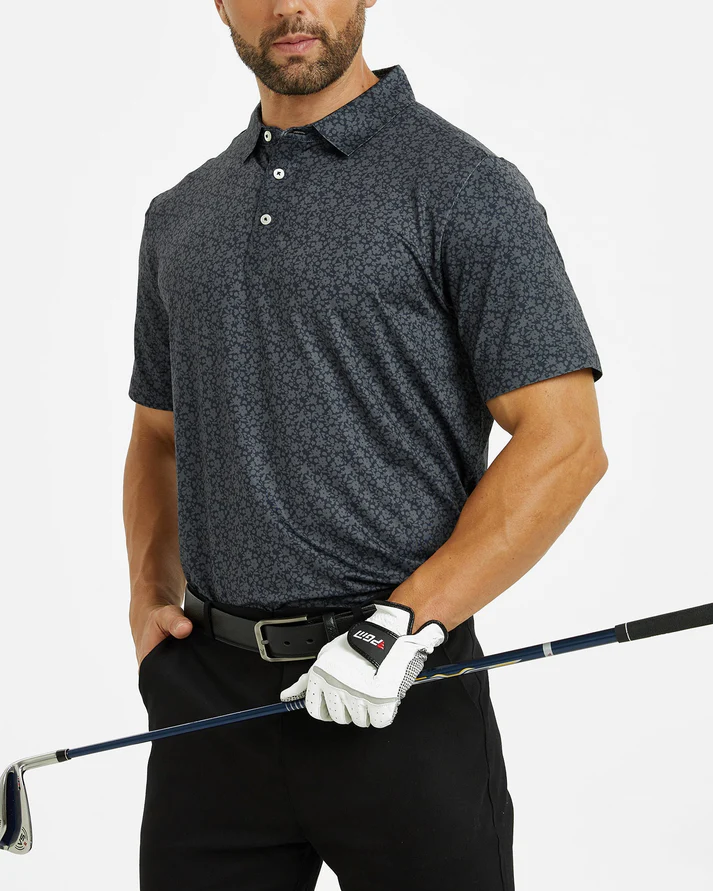 Men's Golf Polo Shirt - Black Casual Performance Wear for Golf Enthusiasts