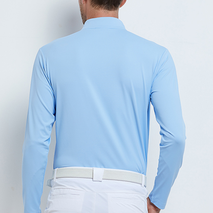 Custom Design Logo Embroidery Bamboo High Quality Long Sleeve Sublimation Performance Zip Neck Men Golf Sweatshirt